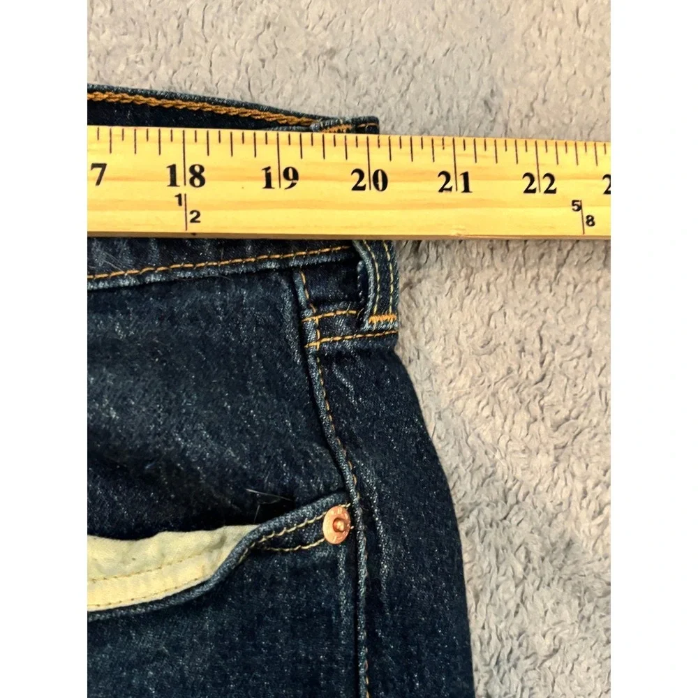 Levis 505 Regular Fit Dark Wash Straight Leg Jeans Mens 40x32 Blue Stretch